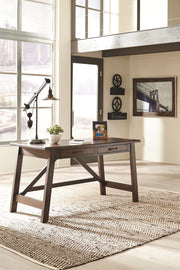 Baldridge - Home Office Large Leg Desk - Rustic Brown - R&R Furniture Gallery (Fountain Valley, CA)