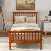 DreamHaus platform bed with a sturdy headboard and footboard, showcasing a modern wooden design and clean lines.