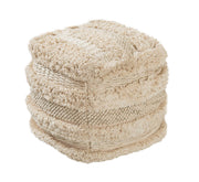 Yorba - Cotton Pouf - Beige - R&R Furniture Gallery (Fountain Valley, CA)