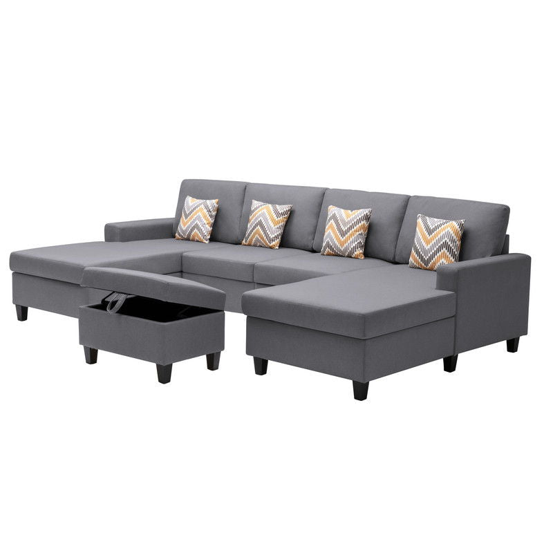 Nolan - Fabric 5 Piece Sectional Sofa With Interchangeable Legs - R&R Furniture Gallery (Fountain Valley, CA)