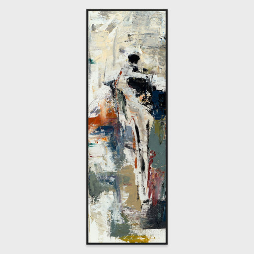 Solo I - 24" x 72" Painting Art by Buddy Whitlock - Dark Gray / Beige - R&R Furniture Gallery (Fountain Valley, CA)