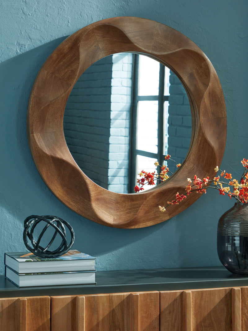 Aajon - Accent Mirror - Brown - R&R Furniture Gallery (Fountain Valley, CA)