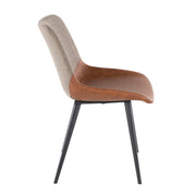 Lumi Source Outlaw industrial two-tone chair set with modern design, featuring metal frames and wooden seats, set of two.