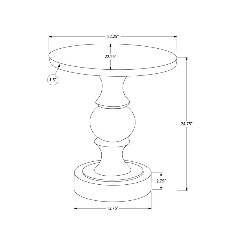 Black round accent table by 8th Street, suitable for indoor and outdoor use, showcasing a sleek, modern design.