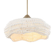 Uttermost Biddeford 5-light beaded pendant in white, featuring elegant hanging beads and a modern pendant lighting design.