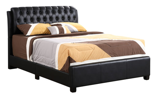 Glory Furniture tufted upholstered bed with a padded headboard and elegant design, shown in a stylish bedroom setting.