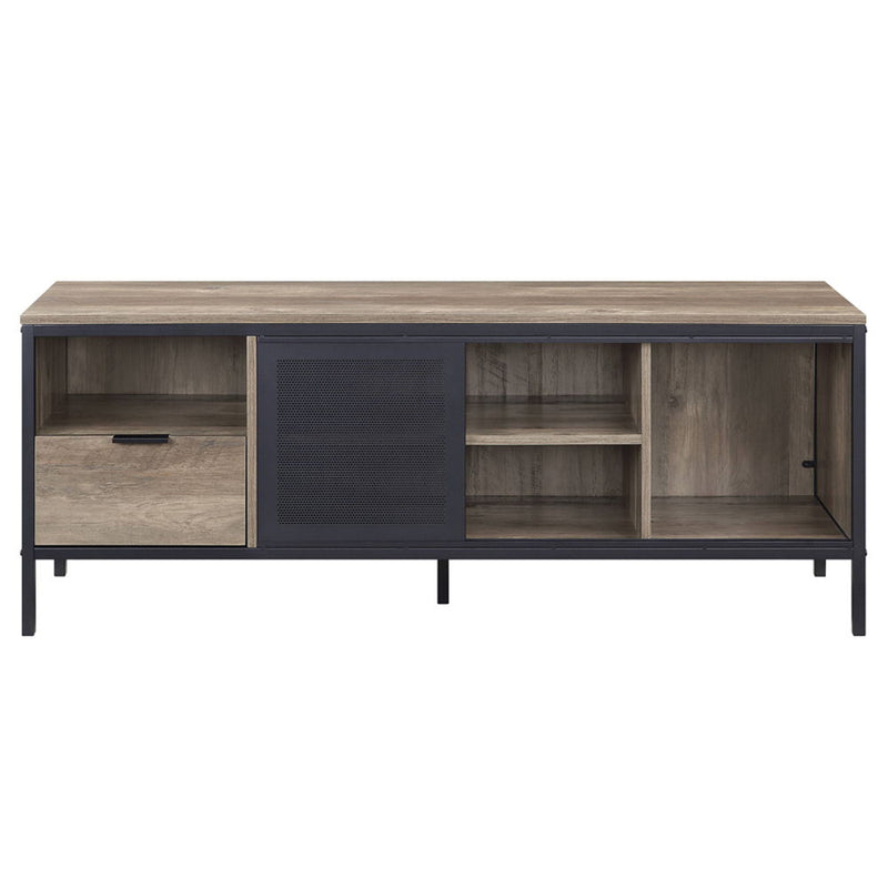 Nantan - 21" TV Stand - Rustic Oak & Black - R&R Furniture Gallery (Fountain Valley, CA)