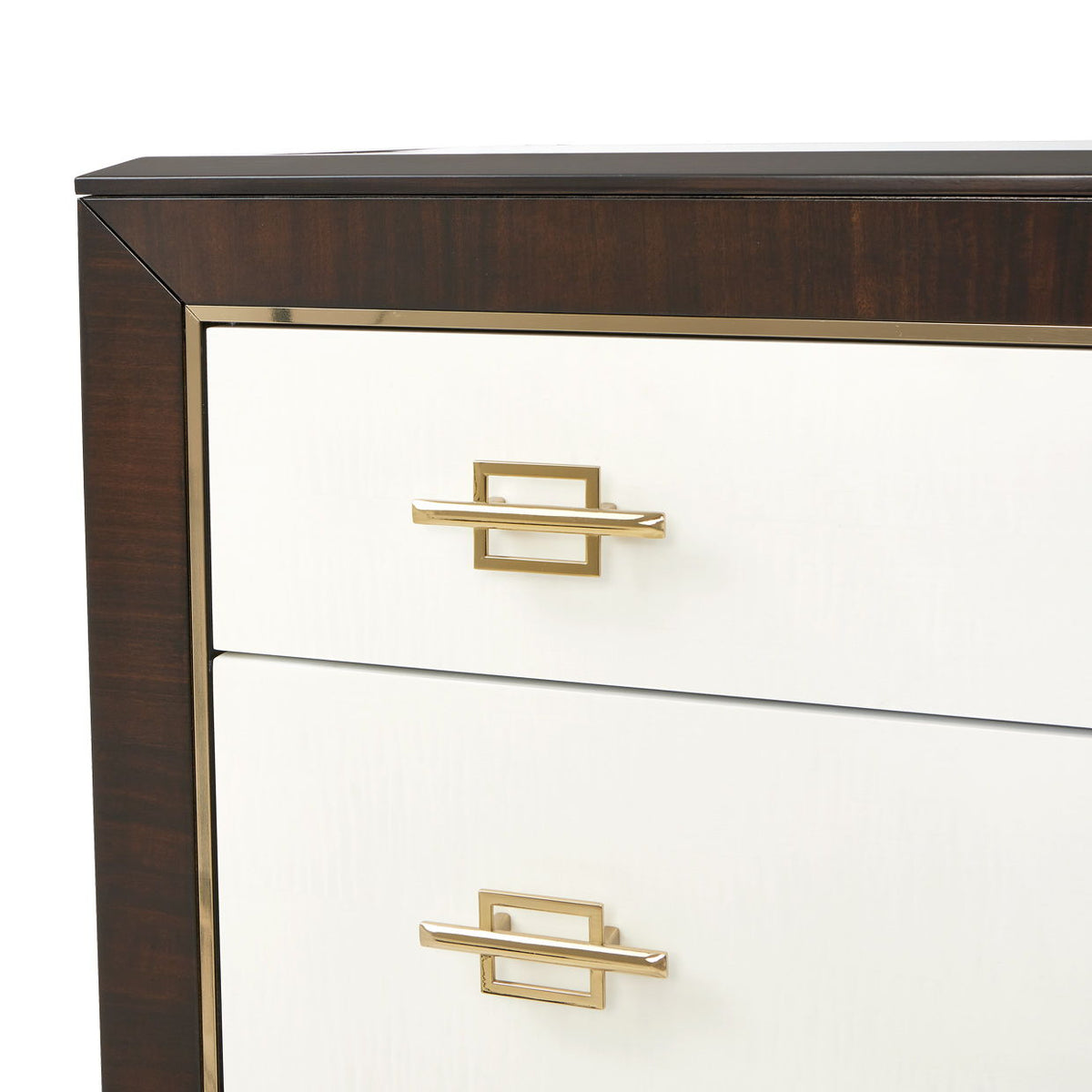 Belmont Place - 5-Drawer Chest - White / Dark Brown - R&R Furniture Gallery (Fountain Valley, CA)