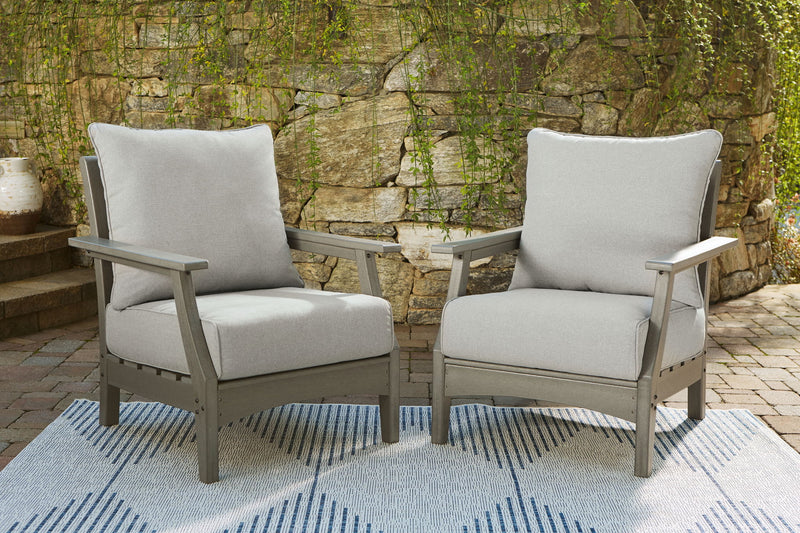 Visola - Lounge Chair w/Cushion (Set of 2) - Gray - R&R Furniture Gallery (Fountain Valley, CA)
