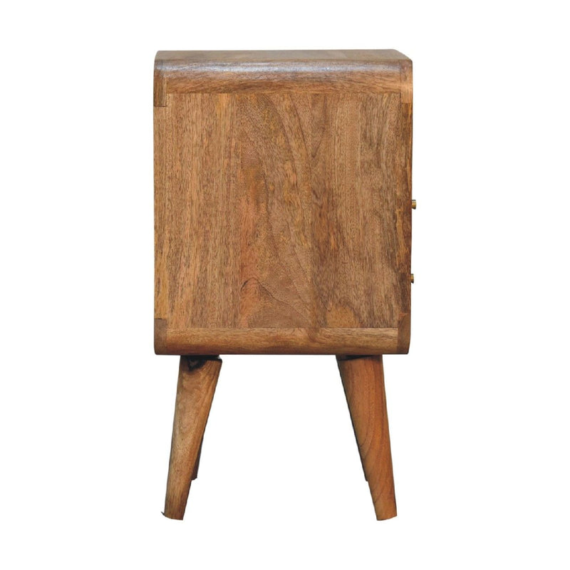 Lille - Mini Curved Nightstand - Oak - R&R Furniture Gallery (Fountain Valley, CA)