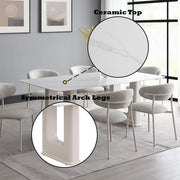 Kalam - Dining Table - Ceramic Top & Beige - R&R Furniture Gallery (Fountain Valley, CA)