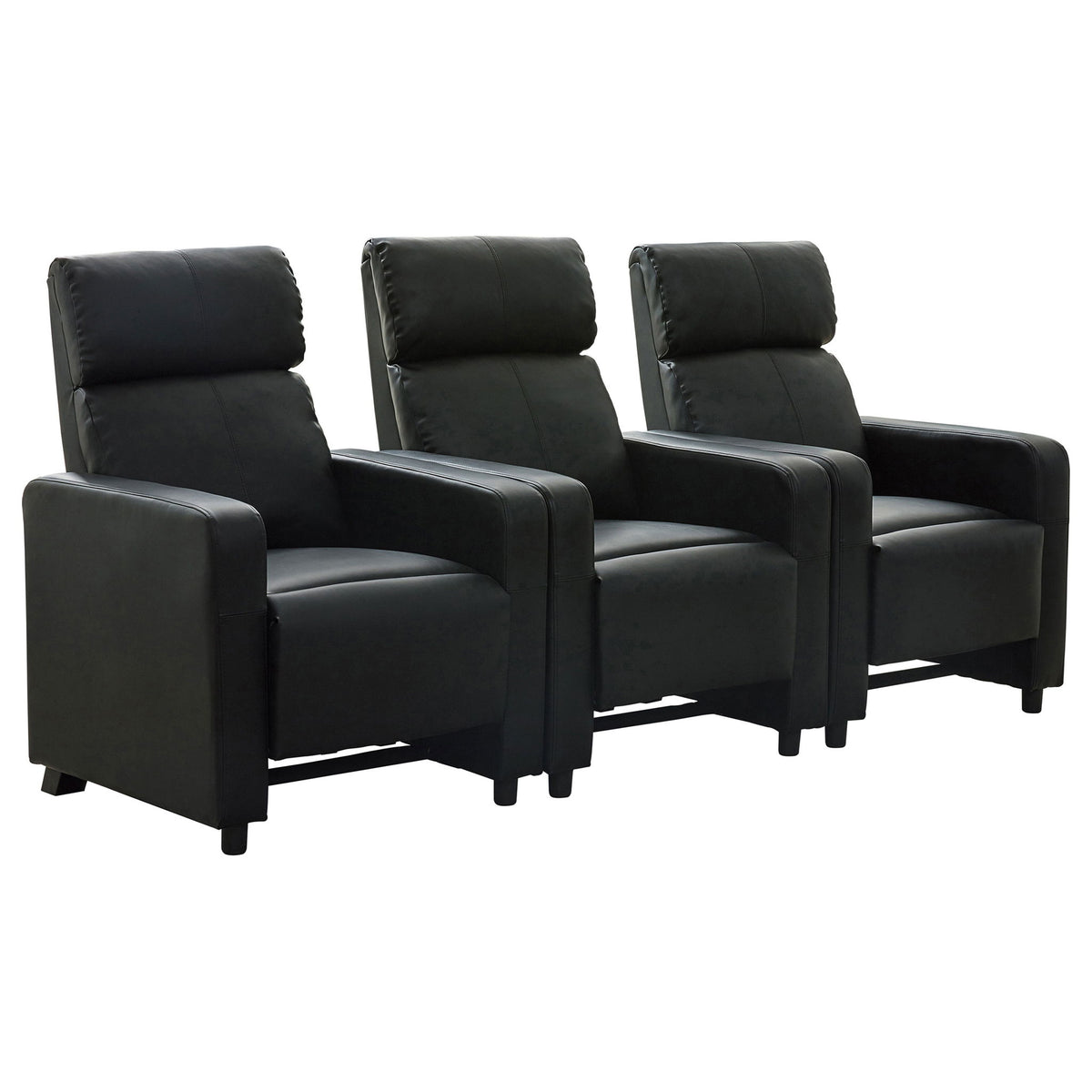 Warren - 3 Seater Reclining Home Theater - Black