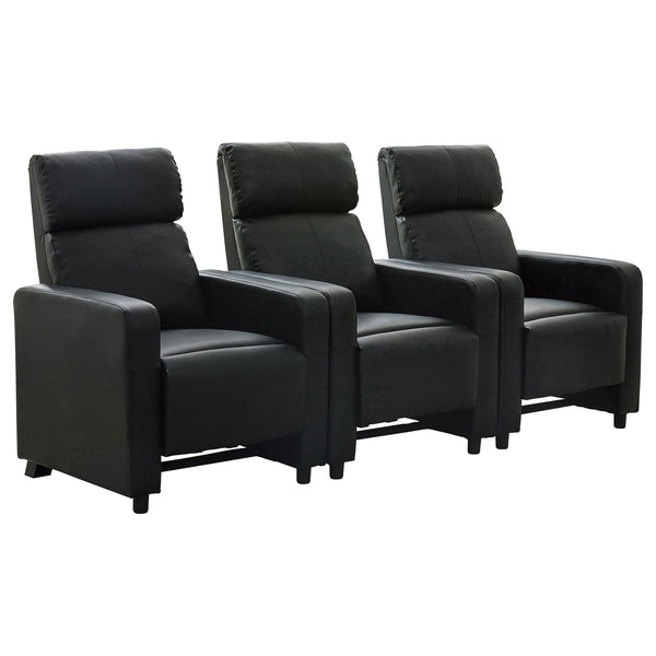 Warren - 3 Seater Reclining Home Theater - Black