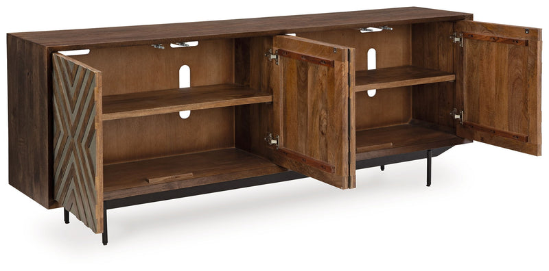 Dreggan - Accent Cabinet - Brown / Gold Finish - R&R Furniture Gallery (Fountain Valley, CA)