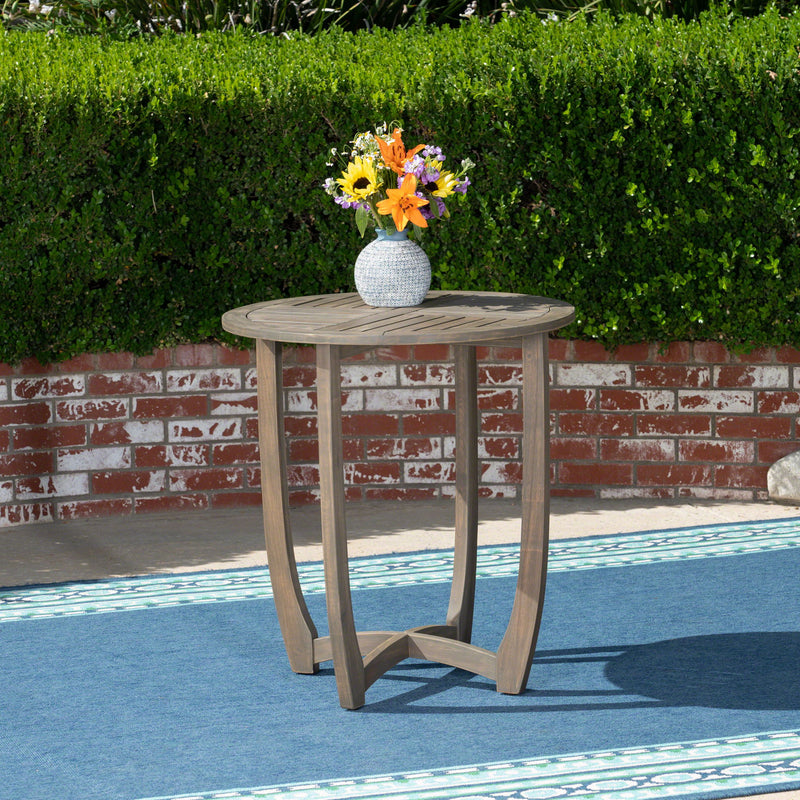 Hermosa - Rustic Circular Bistro Table - Gray - R&R Furniture Gallery (Fountain Valley, CA)