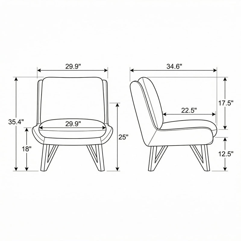 Armless Accent Chair - Dark Navy - R&R Furniture Gallery (Fountain Valley, CA)