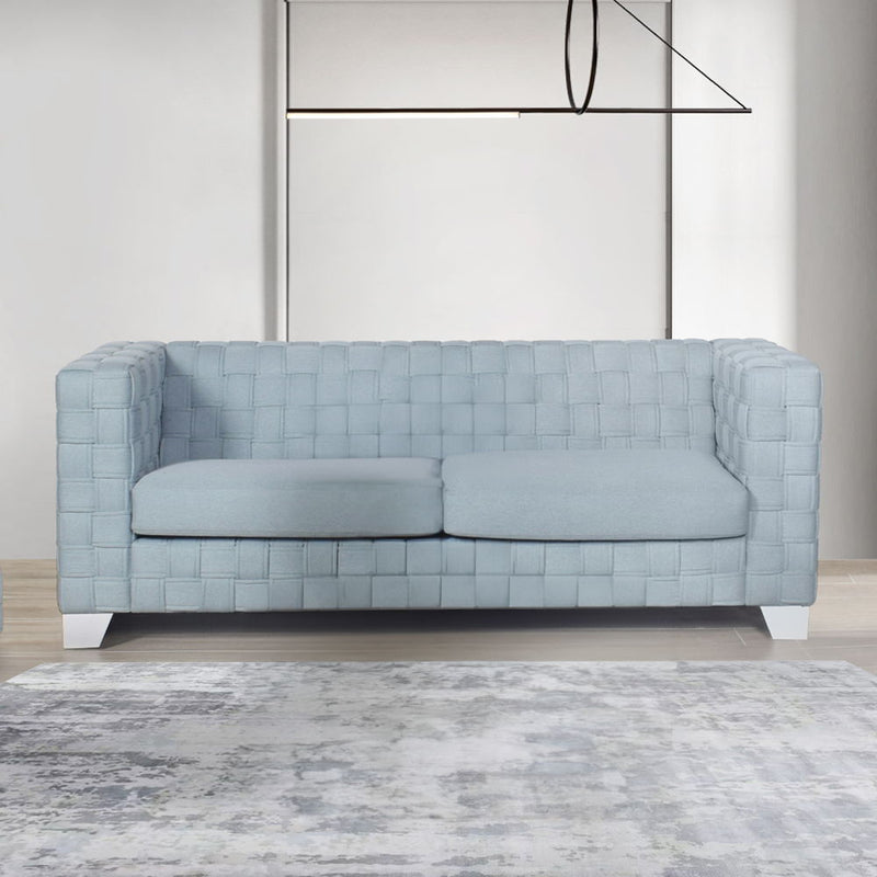Saree - Sofa - Light Teal Chenille & White - R&R Furniture Gallery (Fountain Valley, CA)