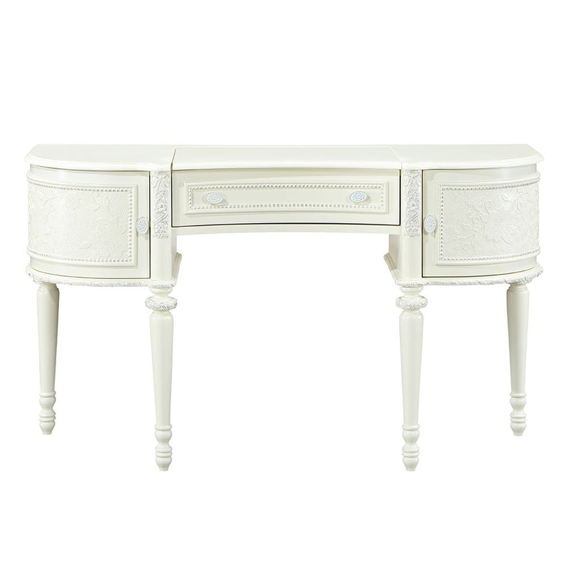Dorothy - Vanity Desk & Mirror - Ivory - R&R Furniture Gallery (Fountain Valley, CA)