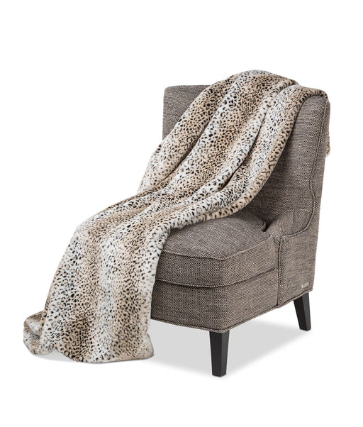 Bedrock - 56" x 72" Faux-Fur Throw - Beige - R&R Furniture Gallery (Fountain Valley, CA)