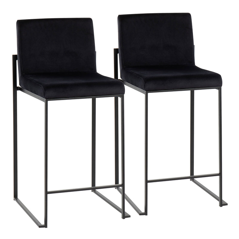 Lumi Source Fuji modern high back counter stool set with sleek design and contemporary style, ideal for stylish home or bar areas.