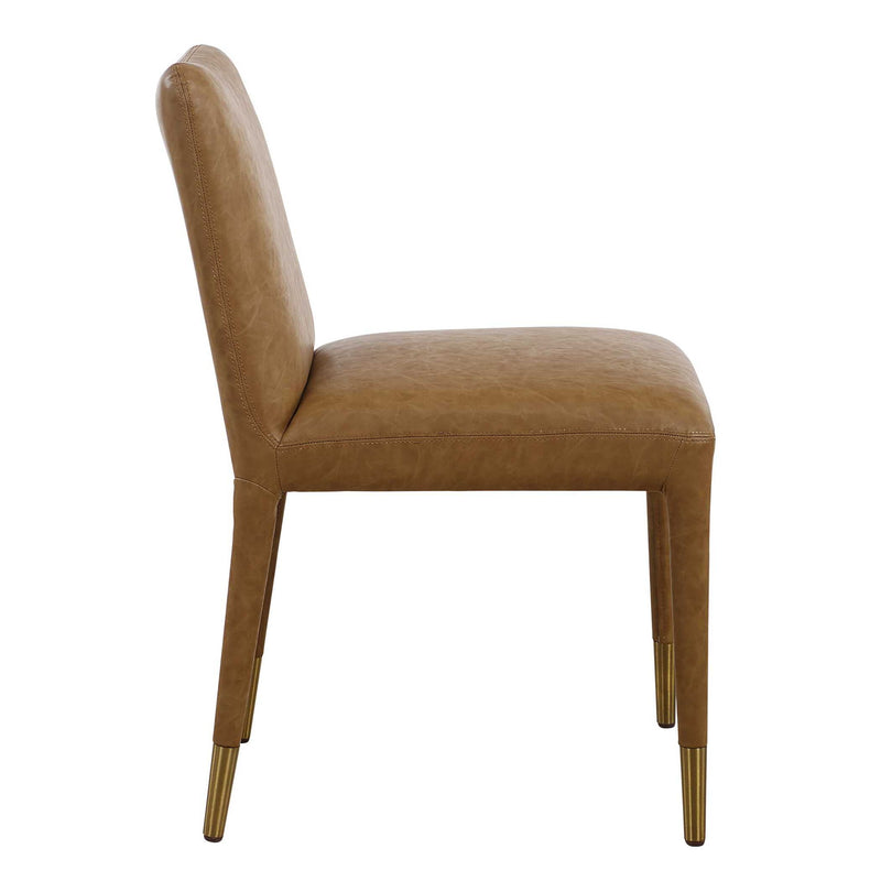 Set of two Uttermost Conifer dining chairs featuring elegant wooden frames and upholstered seats for stylish dining room decor.