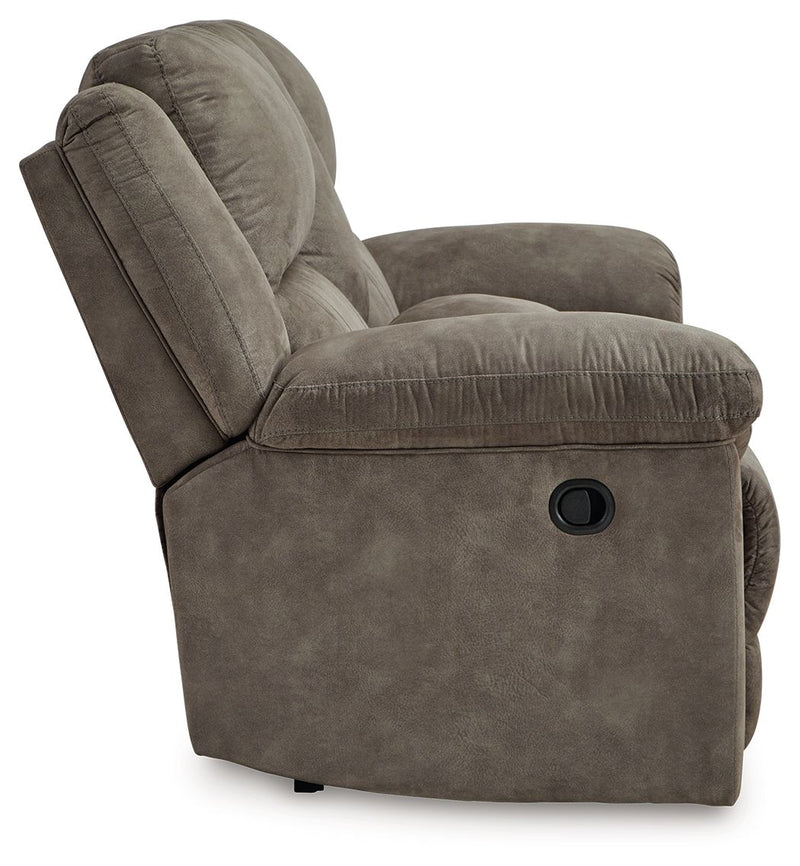 Laresview - Dbl Reclining Loveseat with Console - Fossil - R&R Furniture Gallery (Fountain Valley, CA)
