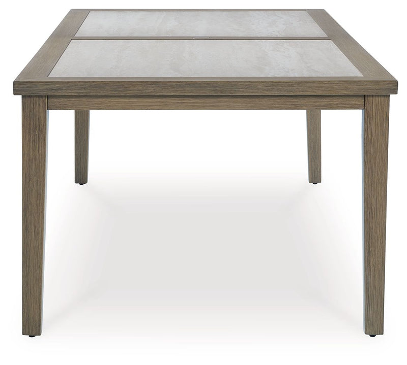 Rainier Ranch - Rectangle Dining Table With Umbrella Option - Brown / Beige - R&R Furniture Gallery (Fountain Valley, CA)