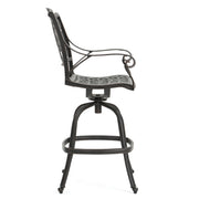 Outdoor Cast Aluminum Swivel Bar Stool With Scrolled Arms - Bronze - R&R Furniture Gallery (Fountain Valley, CA)
