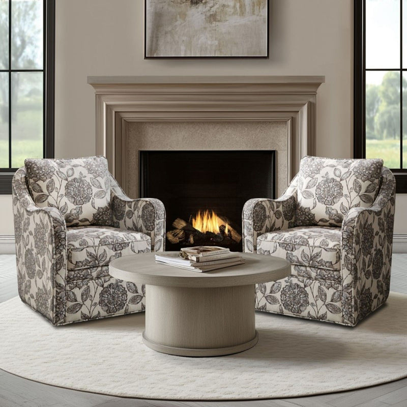 Wide Seat Arm Chair With 360 Degree Rotation - R&R Furniture Gallery (Fountain Valley, CA)