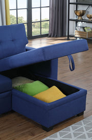 Upholstered Pull Out Sectional Sofa With Chaise - R&R Furniture Gallery (Fountain Valley, CA)