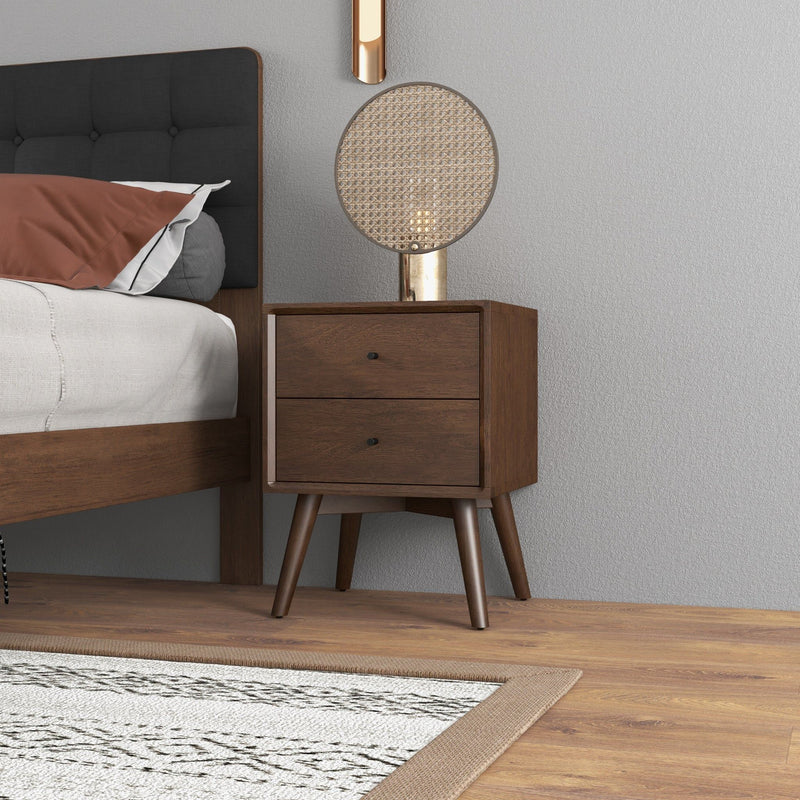 Caroline - Mid-Century Modern Style Night Stand 2 Drawer - R&R Furniture Gallery (Fountain Valley, CA)