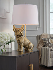 Wadeland - Poly Table Lamp - Gold Finish - R&R Furniture Gallery (Fountain Valley, CA)