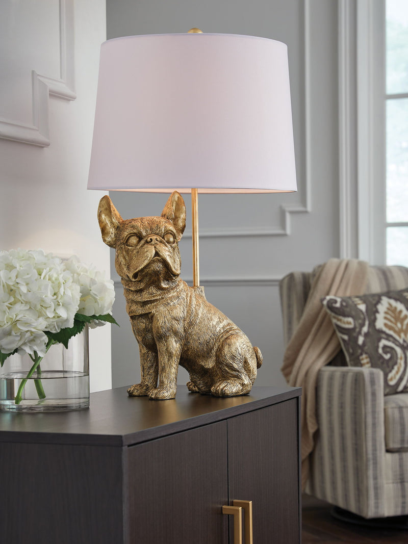 Wadeland - Poly Table Lamp - Gold Finish - R&R Furniture Gallery (Fountain Valley, CA)