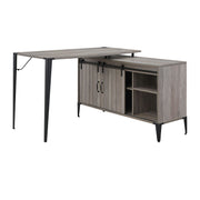Zakwani - Writing Desk With USB - Gray Oak & Black - R&R Furniture Gallery (Fountain Valley, CA)