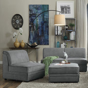 Bois - Modular Armless Chair - Gray Velvet - R&R Furniture Gallery (Fountain Valley, CA)