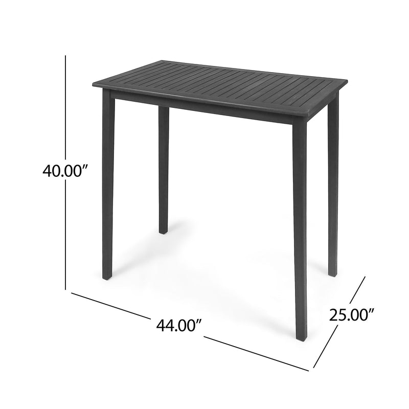 Outdoor Minimalist Acacia Wood Rectangle Bar Table - R&R Furniture Gallery (Fountain Valley, CA)