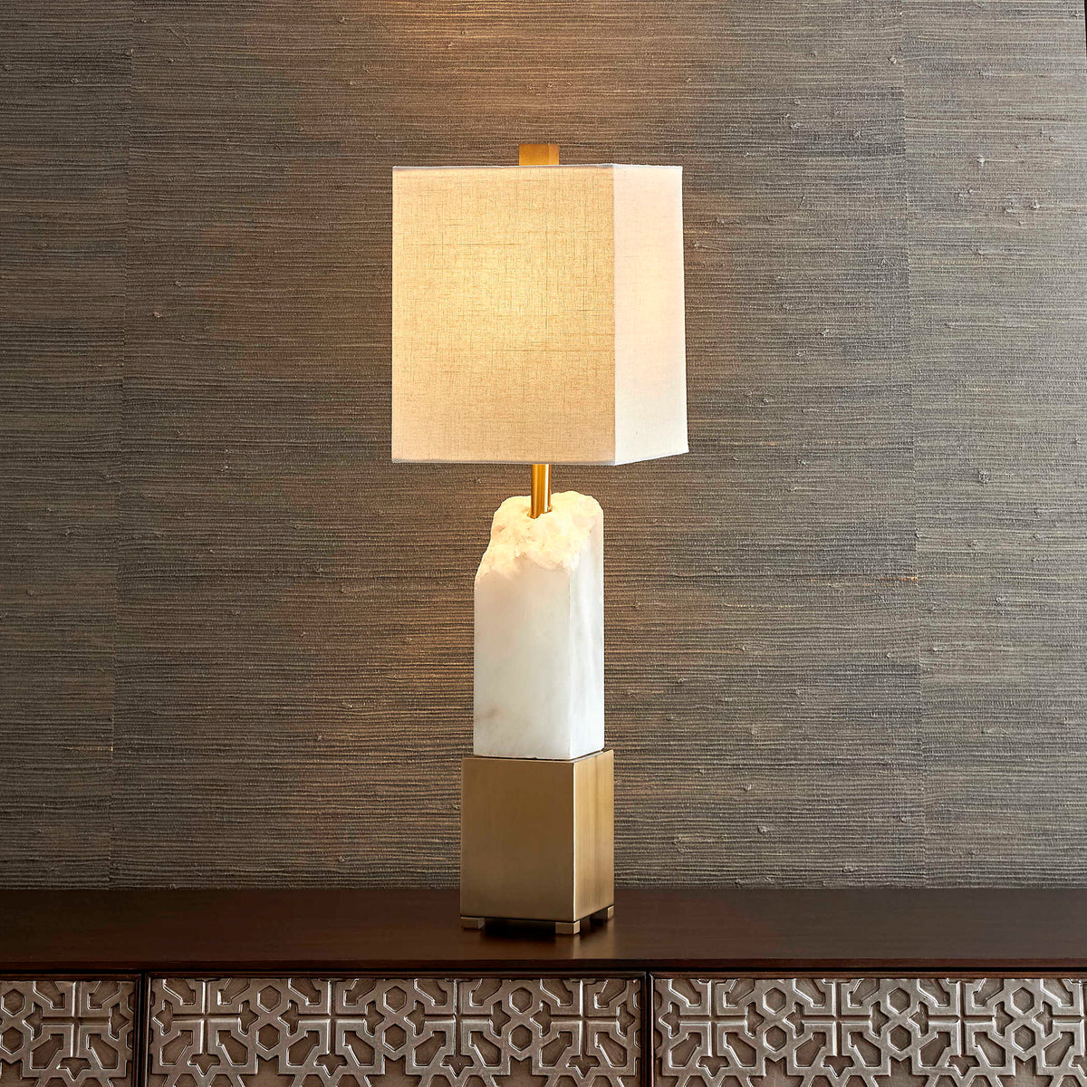 Ebena - Accent Lamp - Brass / White