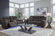 Benchcraft reclining sofa and loveseat set from Brysonview, featuring plush cushions and fabric upholstery in a modern living room setting.