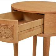 Cabana - Round Cane Storage Side Table - Natural Brown Oak - R&R Furniture Gallery (Fountain Valley, CA)