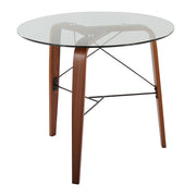 Lumi Source Trilogy contemporary round dinette table with sleek wooden top and metal base for modern dining spaces.
