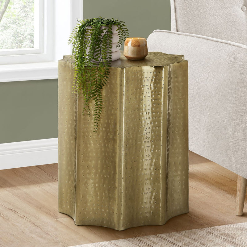 Drum Accent Side Table, Stylish Scalloped Design - R&R Furniture Gallery (Fountain Valley, CA)