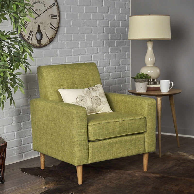 Nebulize - Upholstered Fabric Club Chair With Button Tufted And Square Off Arm And Back - R&R Furniture Gallery (Fountain Valley, CA)