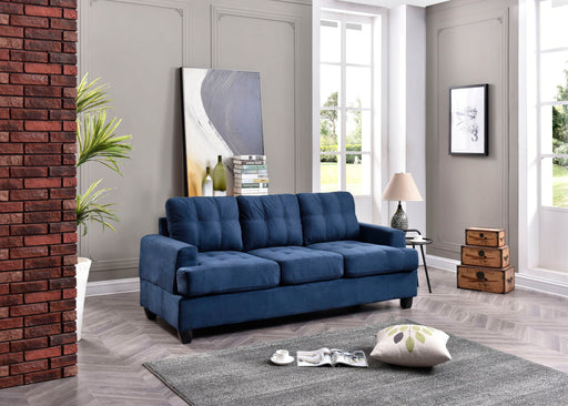 Glory Furniture Sandridge stationary sofa with plush upholstery and modern design, shown in a cozy living room setting.