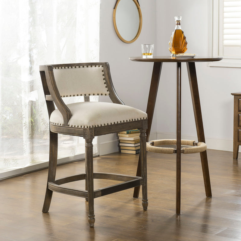 Paris - Farmhouse Counter Height Bar Stool With Backrest - R&R Furniture Gallery (Fountain Valley, CA)