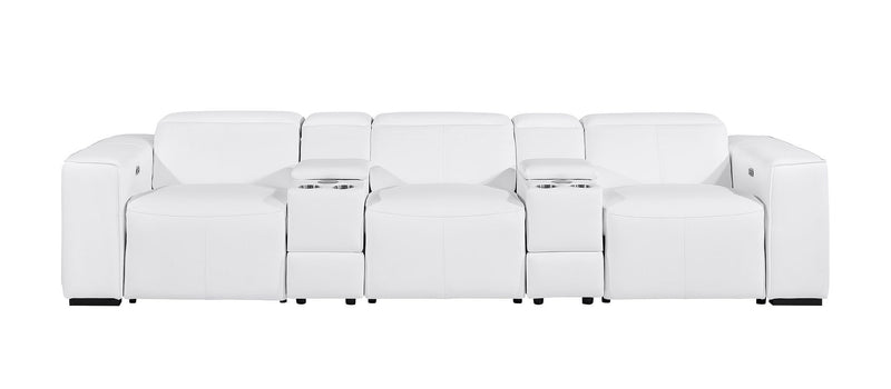 1224 - 5-Piece Modular Power Reclining Sofa In With 3 Power Recliners & Power Headrests