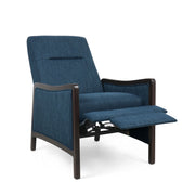 Contemporary Noble House Drury fabric upholstered pushback recliner with padded armrests and plush cushioning.