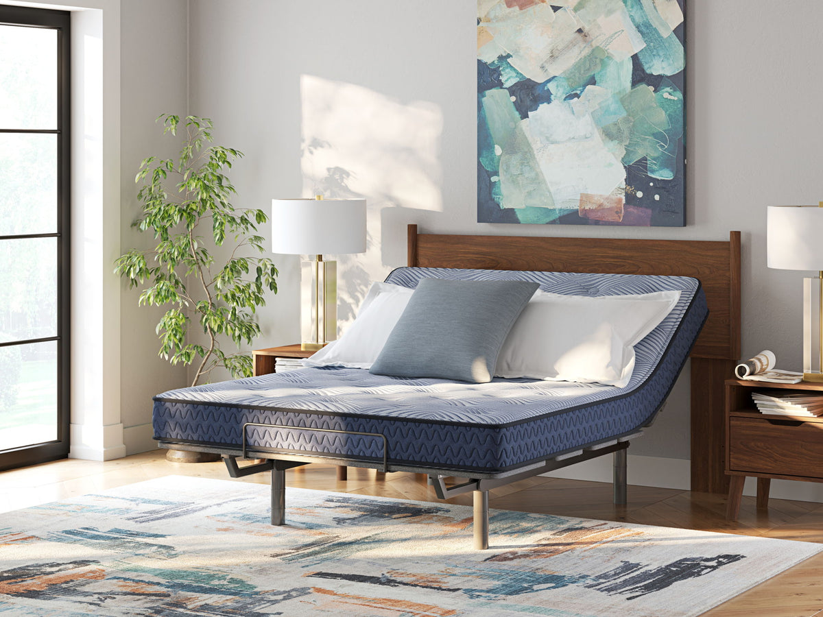 Sierra Sleep® by Ashley Peak 2.0 Bonnell hybrid mattress showing plush surface and supportive design for restful sleep.