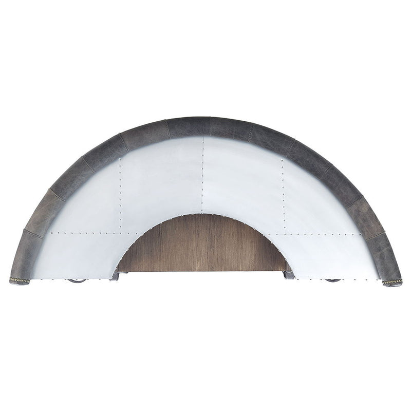 Rahma - Bar Table - Antique Ebony Top Grain Leather & Aluminum - R&R Furniture Gallery (Fountain Valley, CA)