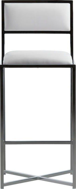 Amalfi X-Base Bar Stool in White Leather
