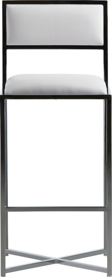 Amalfi X-Base Bar Stool in White Leather